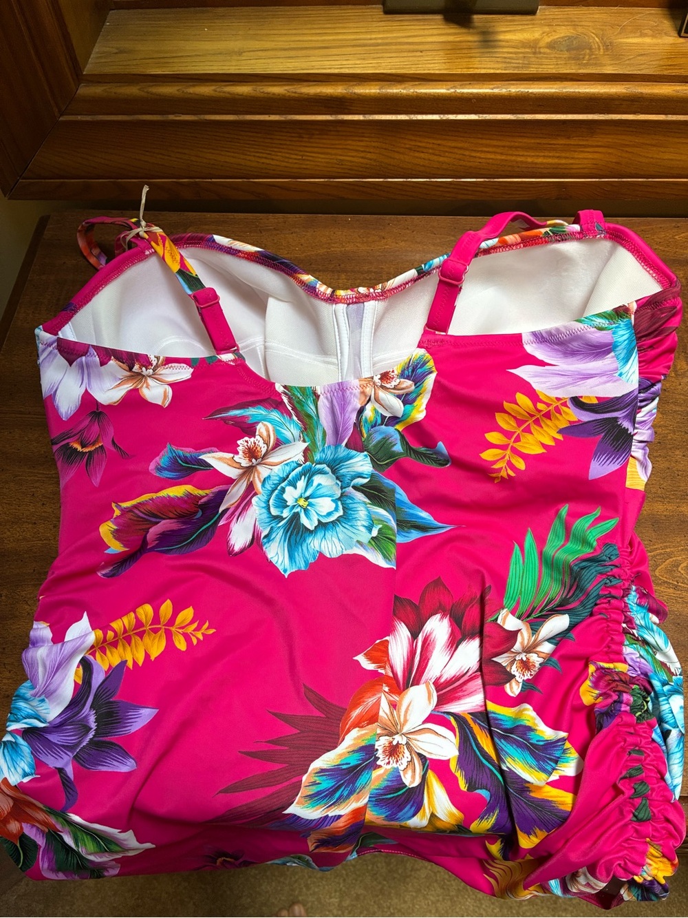 Fantasie - Bold Pink Floral womans Swim Tankini Top - Picture 4 of 5